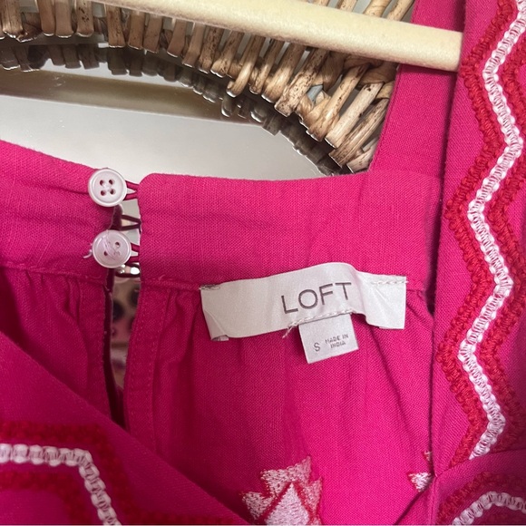 Loft Pink Embroidered Tank Top - Picture 3 of 7